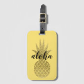 Aloha Yellow Gold Pineapple Tropische Vacking Bagagelabel (Voorkant (verticaal))