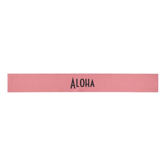 aloha zalm print woord grosgrain lint (Voorkant)