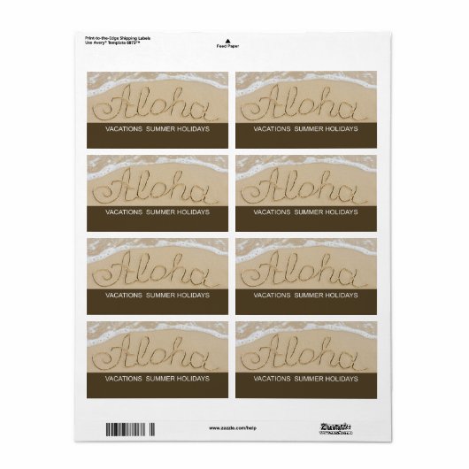 Aloha-zand Etiket (Full Sheet)