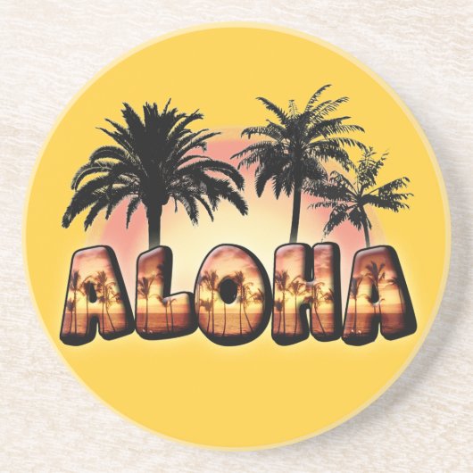 Aloha Zandsteen Onderzetter (Voorkant)