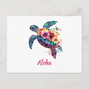 Aloha Zeeschildpad Ansichtkaart – Tropisch Eilands Briefkaart