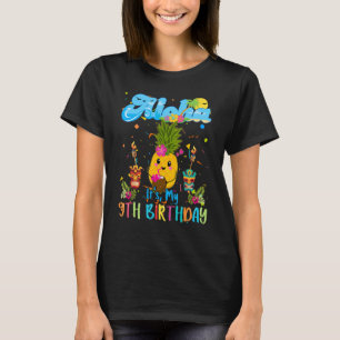 Aloha zijn mijn 9e verjaardag 9 jaar meisjes Hawai T-shirt