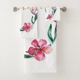 Aloha Zomer Bloem Hibiscus Bloemen Krans Bad Handdoek