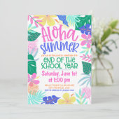 Aloha Zomer Einde Schooljaar Feest Kaart (Staand voorkant)