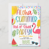 Aloha Zomer Einde van School Pool Party Uitnodigin Kaart (Voorkant)