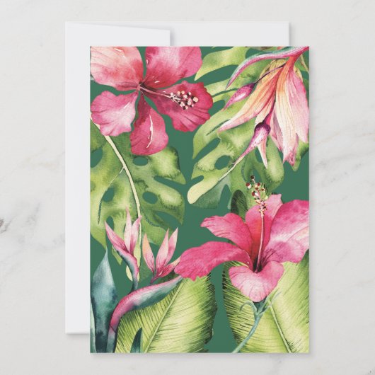 Aloha Zomer Tropische Bruids Douche Uitnodiging (Achterkant)