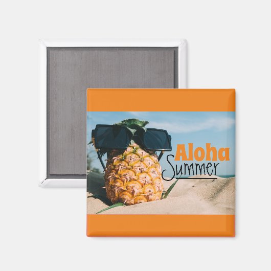 Aloha Zomer - Vierkante magneet (Voorkant / Achterkant)