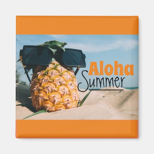 Aloha Zomer - Vierkante magneet (Voorkant)