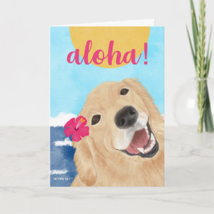 Aloha Zon en Golven Goud Retriever Hond Kaart