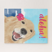Aloha Zon en Waves Golden Retriever Jigsaw Puzzel (Horizontaal)