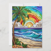 Aloha zonsondergang eiland gekleurd glas kunst kaa (Voorkant)