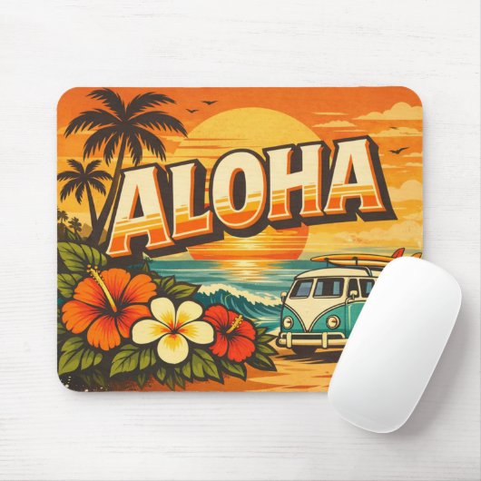 Aloha Zonsondergang Eiland Vakantie Sfeer Muismat (Met muis)