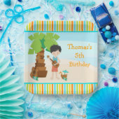 Aloha zwart haar jongen partij papieren bordje (Feest)