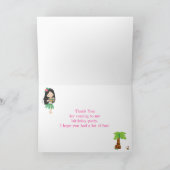 Aloha zwart haar meisje dank u kaart (Binnen)