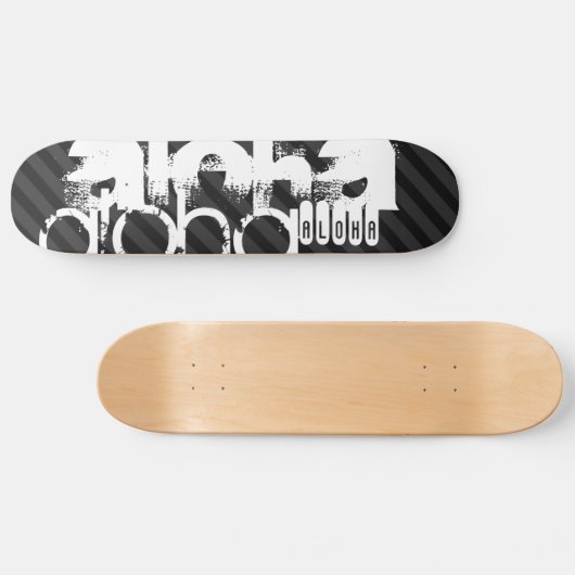 Aloha; zwarte en donkergrijze strepen persoonlijk skateboard (Horizontaal)