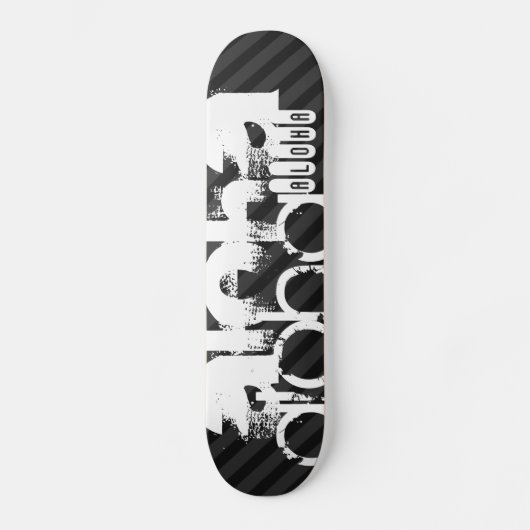 Aloha; zwarte en donkergrijze strepen persoonlijk skateboard (Voorkant)