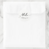 ALOHA Zwarte Script Chic Hawaiaanse Luau Witte Fav Ronde Sticker (Tas)