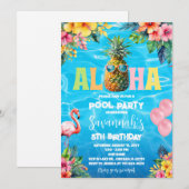 Aloha Zwembad Feest Verjaardag Kaart (Voorkant / Achterkant)