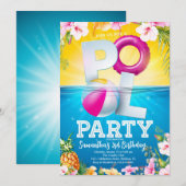 Aloha Zwembad Party Bloemen Verjaardag Kaart (Voorkant / Achterkant)