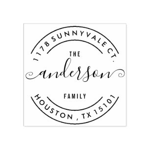 Alomvattende Gezinsretouradresstempel Rubberstempel