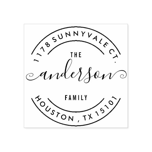 Alomvattende Gezinsretouradresstempel Rubberstempel (Afrduk)