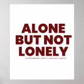 Alone But Not Lonely Poster (Voorkant)