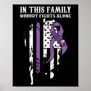 Alone- Fibromyalgia Awareness Supporter Ribbon Poster