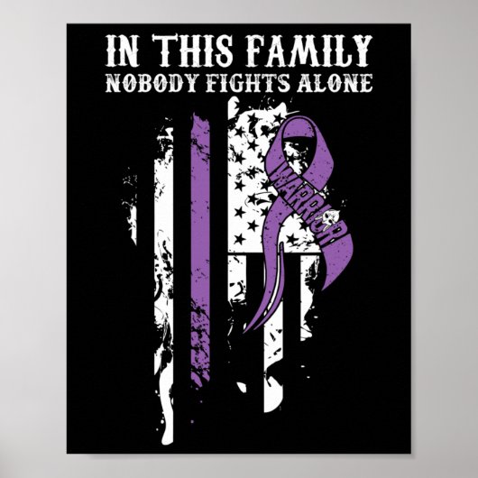 Alone- Fibromyalgia Awareness Supporter Ribbon Poster (Voorkant)