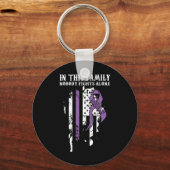 Alone- Fibromyalgia Awareness Supporter Ribbon Sleutelhanger (Voorkant)
