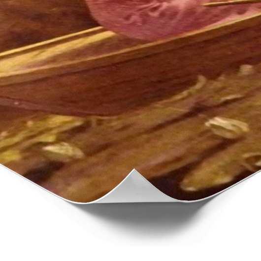 ALONE/Lady op een boot/ kunst Poster (Hoek)