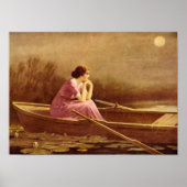 ALONE/Lady op een boot/ kunst Poster (Voorkant)