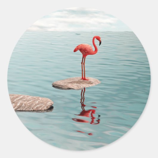 Alone – Quiet Balance Ronde Sticker (Voorkant)