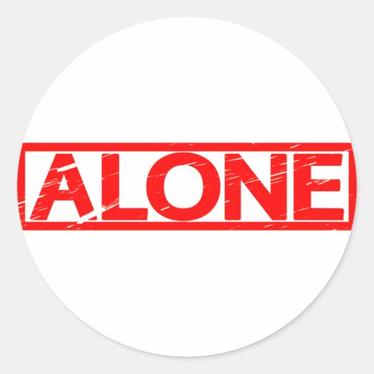 Alone Stamp Ronde Sticker (Voorkant)