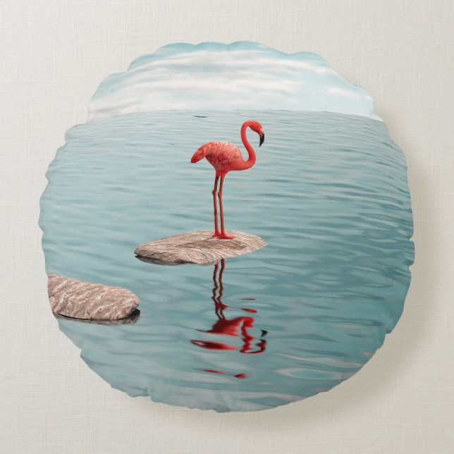 Alone – Stille Balans Rond Kussen (Voorkant)