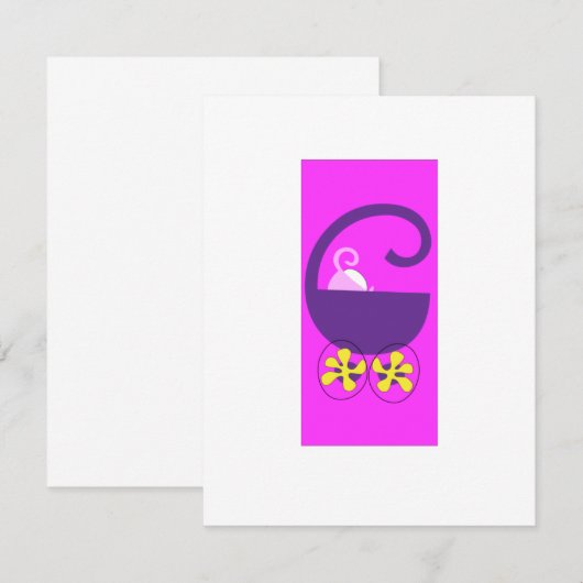 Along Comes Baby Uitnodiging (Voorkant / Achterkant)