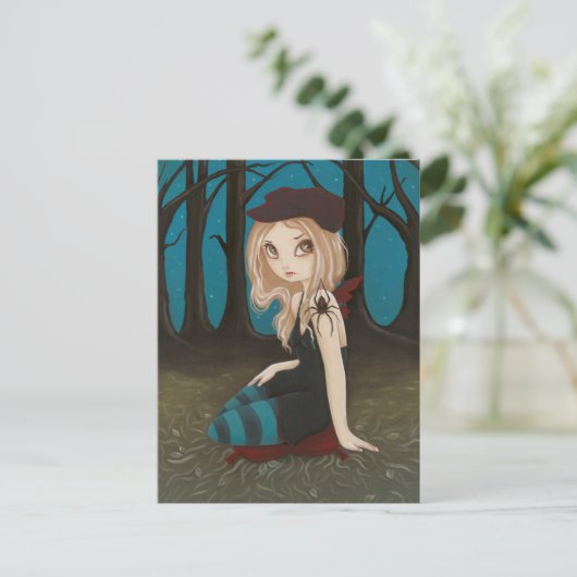 Along kwam een spin - briefkaart (Staand voorkant)