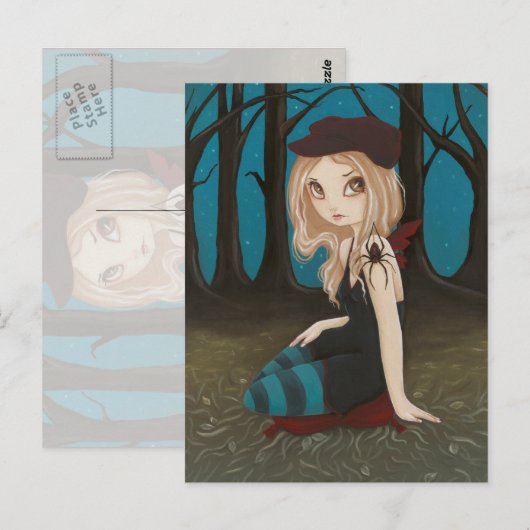 Along kwam een spin - briefkaart (Voorkant / Achterkant)