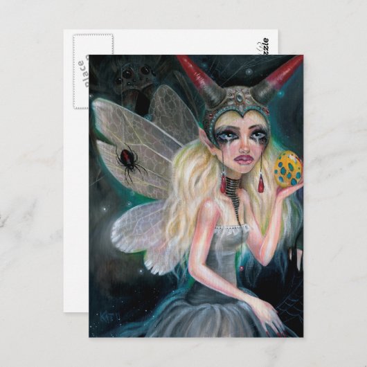 Along kwam met een spin briefkaart (Voorkant / Achterkant)