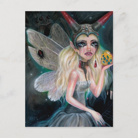 Along kwam met een spin briefkaart (Voorkant)