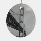 Along Mackinac Bridge Grayscale Keramisch Ornament (Links)