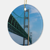 Along Mackinac Bridge Keramisch Ornament (Links)