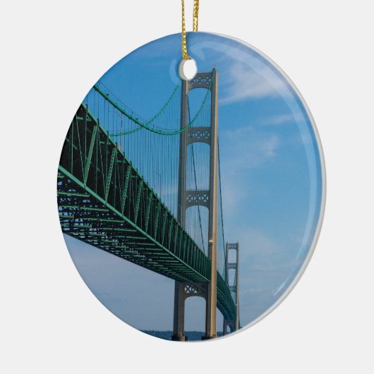 Along Mackinac Bridge Keramisch Ornament (Links)