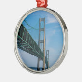 Along Mackinac Bridge Metalen Ornament (Links)
