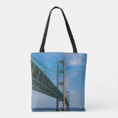 Along Mackinac Bridge Tote Bag (Achterkant)