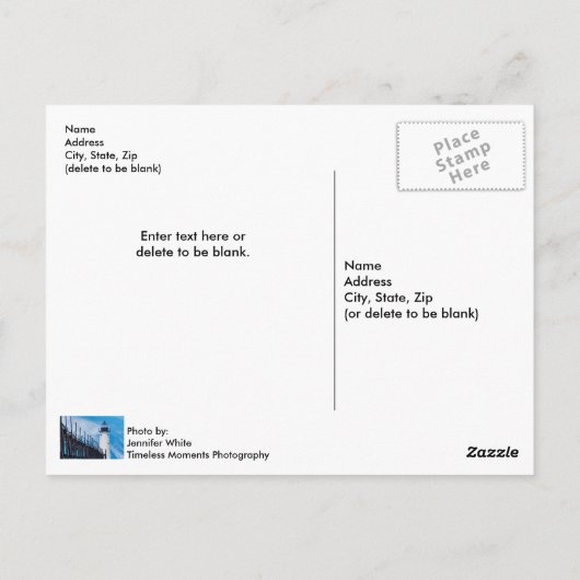 Along Manistee Briefkaart (Achterkant)