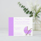 Along werd een 'Carriage Paarse Baby shower'-uitno Kaart (Staand voorkant)