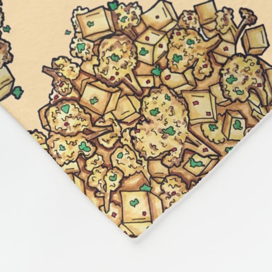 Aloo Gobi aardappelen Bloemkool Indische keuken Fleece Deken (Hoek)