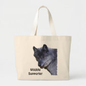 Aloof Grey Wolf Wildlife Supporter Canvas tassen (Voorkant)