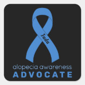 Alopecia Advocate Black Square Sticker (Voorkant)