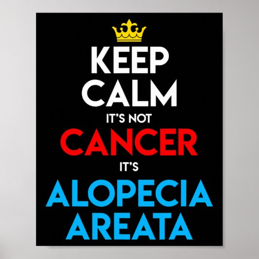 Alopecia Areata Awareness Hair Loed Bald Head Keep Poster (Voorkant)